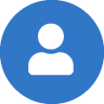 blue circle icon with white silhouette